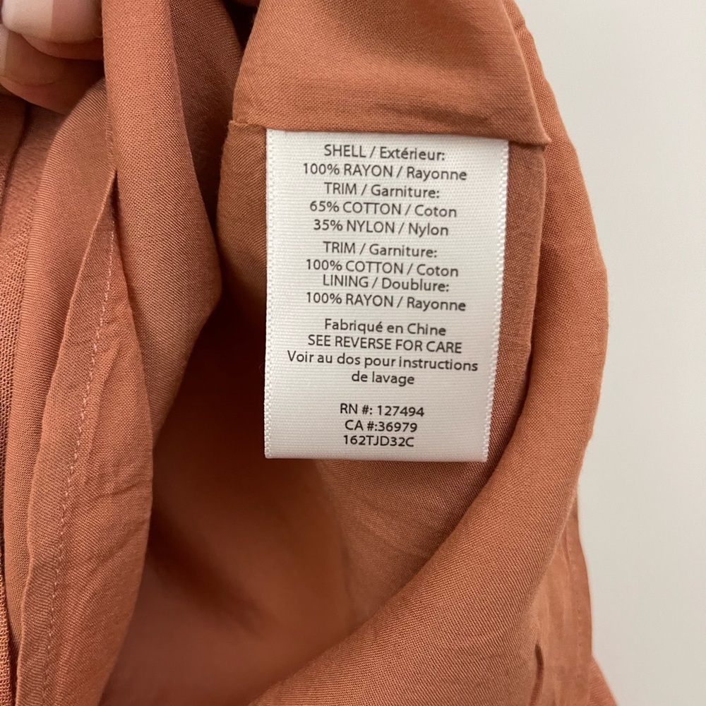 Heartloom Dress Tunic M Terracotta Rust Cold Shoulder Lace Boho Hippie Artsy - Picture 13 of 13